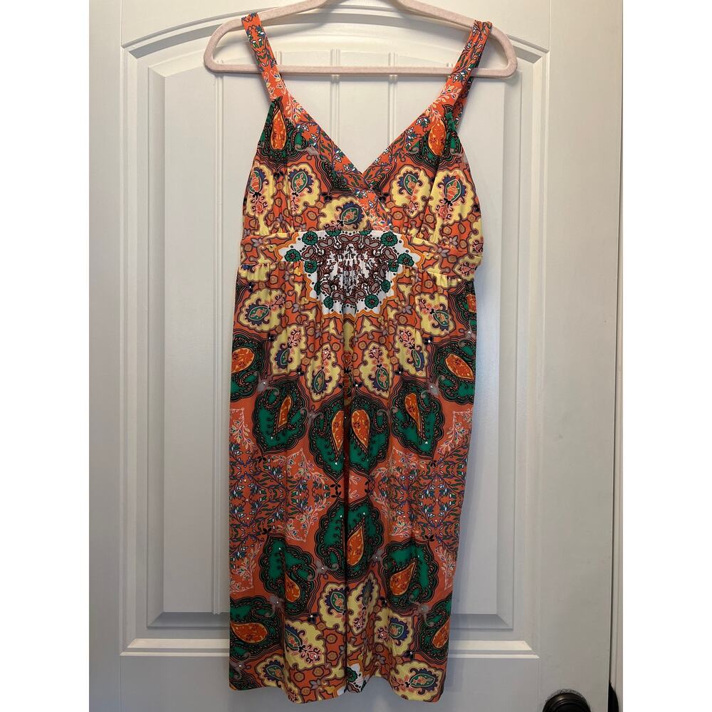 INC International Concepts Women’s Paisley Boho‎ Summer Dress Size M Multicolor